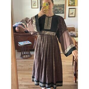 Vintage 1970s Boho Hippie Dress Size Small